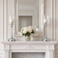 thumbnail image 3 of KGJQ Glass Candle Holder, European Style Pillar Candle Holder, Metal Tall Candlestick for Pillar Candles And Tealights, Romantic Table Centerpiece for Wedding Party Home Decor, 3 of 8