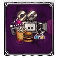 thumbnail image 3 of Ambesonne Modern Shower Curtain, Burgers Popcorns Cinema, 69"Wx70"L, Purple Earth Yellow, 3 of 3