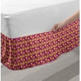 thumbnail image 2 of Floral Bed Skirt, Overview Illustration of Lilies Summer Time Graphic Flourishes, Elastic Bedskirt Dust Ruffle Wrap Around for Bedding Decor, 4 Sizes, Fuchsia Yellow, by Ambesonne, 2 of 2