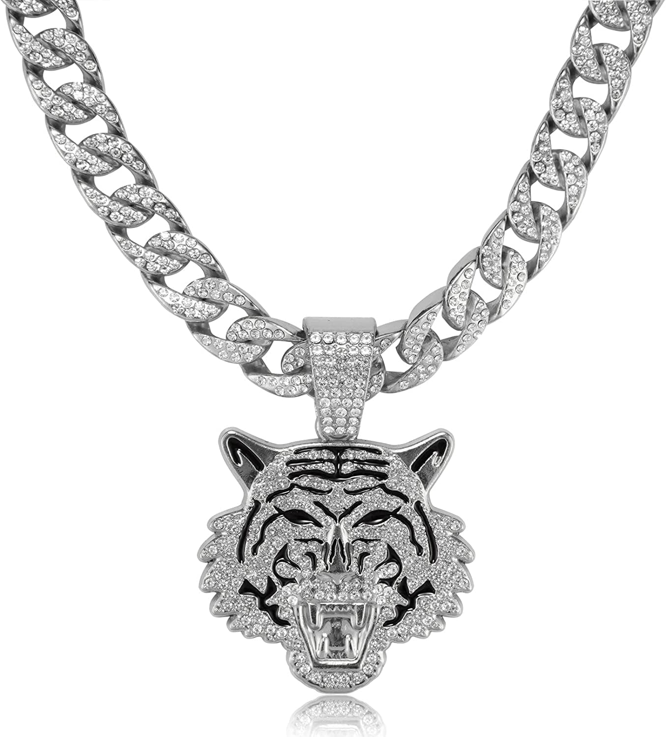 Chanel Classic Silver CC Rhinestone Necklace, Chanel