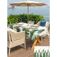 thumbnail image 4 of Outdoor Tablecloth with Umbrella Hole and Zipper, Green Christmas Tree Rectangle Table Cloth 52x70 Inch Waterproof Tablecloth, Winter Watercolor Gold Snowflakes Picnic Table Cover for Patio Camping, 4 of 7
