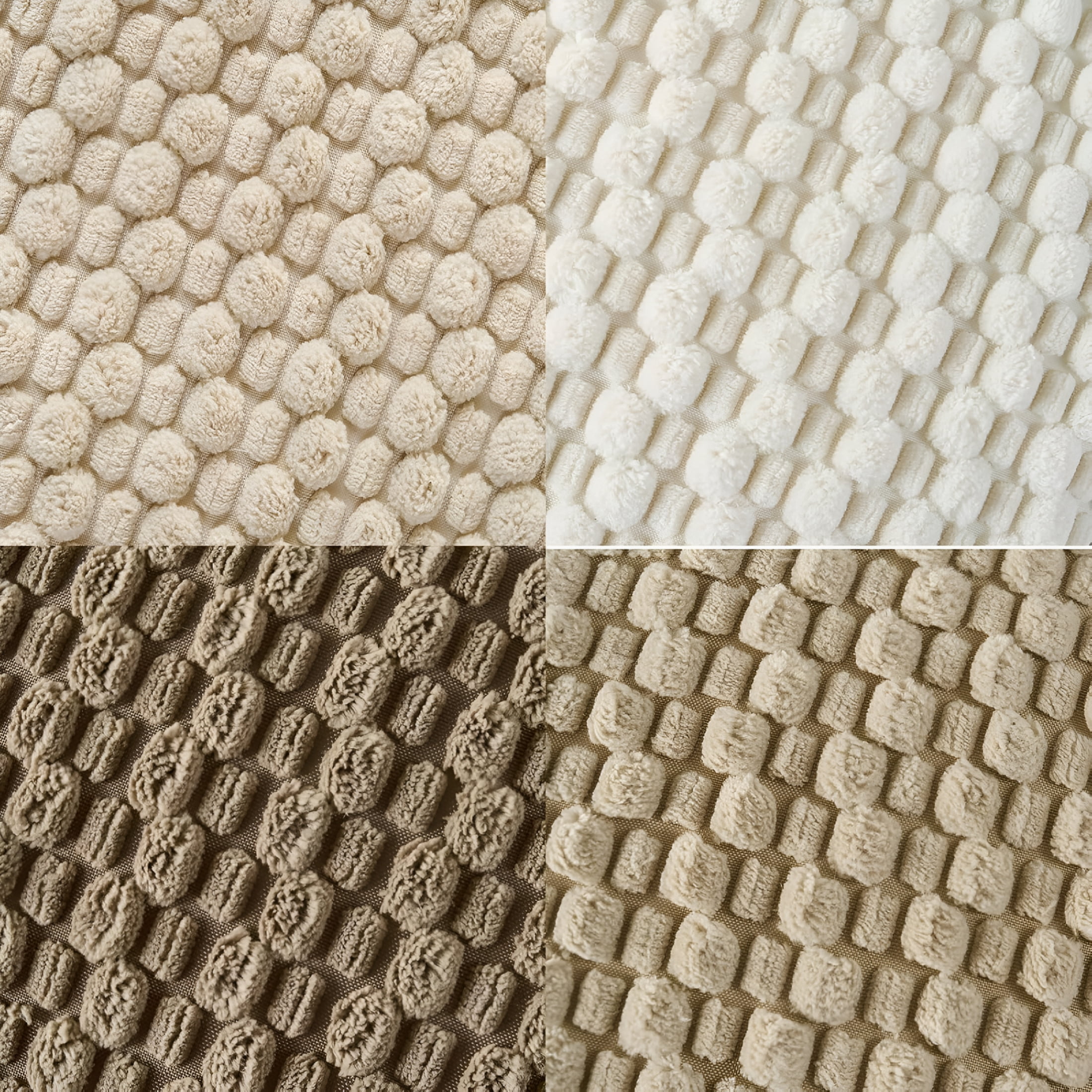 AUQ Throw Pillow Covers 18X18 Set of 4,Super Soft Boho Corduroy Decorative Cushion Cases,Solid Color Plush Texture Pillow Covers for Sofa Couch Chair,Beige Brown Pillow Cases 18X18