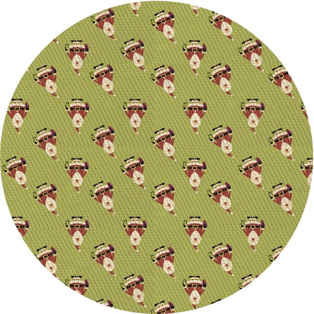 Ahgly Company Tapis Rond Lavable en Machine Intérieur Transitionnel Brun Doré Jaune, 8 Pieds Rond