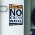 thumbnail image 5 of Retro Fashion Chic Funny Metal Tin Sign Advertencia No Stupid People Beyond This Point,11 Feliz Sencillez, 5 of 5