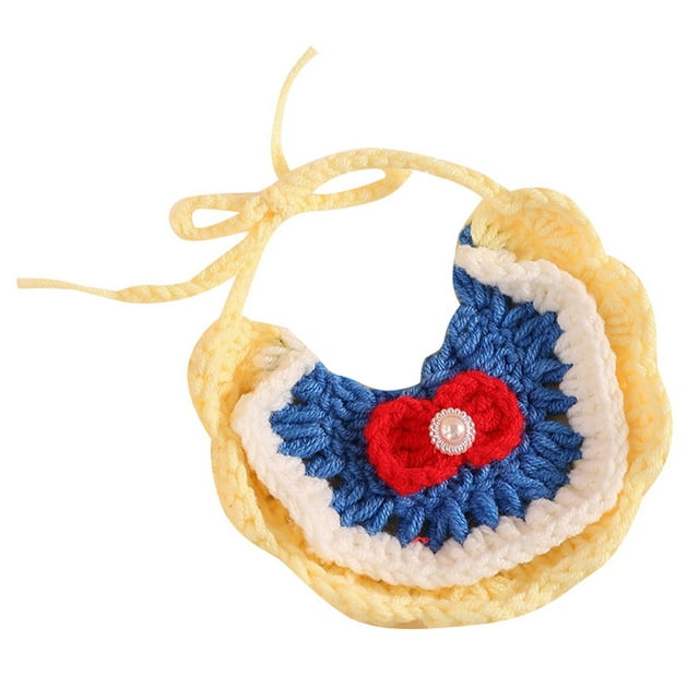 Dsscvnef Cute Cartoon Knitted Pet Scarf Neckwarmer for Cats and Dogs Soft Yarn Handmade Cozy Winter Neck Accessory Dog Chain with Name Dog Colla for Small Dogs