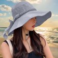 thumbnail image 7 of Noric Women's Wide Brim Sun Hat Floppy Summer Hat with Bow UV Protection Beach Hat for Vacation Garden, 7 of 7