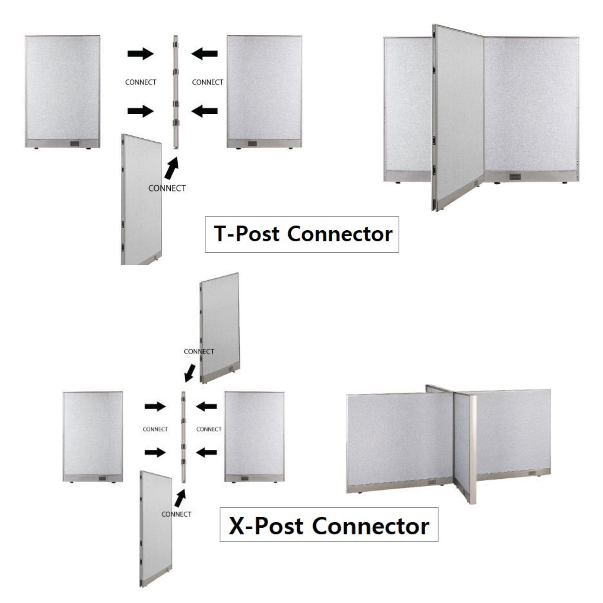 GOF Double 4 Stations Office Cubicle (60”D x 96”W x 60”H) Freestanding Privacy Workstation, Partition Wall Panels, Office Room Divider