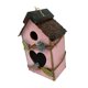 thumbnail image 4 of Casa colgante para pájaros, decoración exterior para jardín, cabaña de madera estilo campestre para pájaros. Rosa, 4 of 9