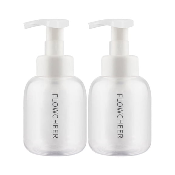 Flowcheer Foaming Hand Soap Dispenser - Round Empty Foam Pump Bottle - PET plastic, BPA free - Set of 2
