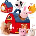 thumbnail image 1 of Set de juguetes para bebé Hahaland Granja de animales de peluche, 6 a 12 meses, 1 of 1