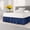 Navy Blue, variant on CGK Linens Wrap Around Dust Ruffle Bed Skirt - For Queen Size Bed With 12 Inch Drop, Easy Fit Elastic Strap - Pleated Bedskirt, White