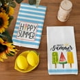 thumbnail image 3 of Popsicle Hello Summer Kitchen Towels Dish Towels Set of 2,Blue Stripes Ice Cream Hand Towels 18x26 Inch Drying Dishcloth,Farmhouse Home Seasonal Holiday Summer Decorations AD325, 3 of 6