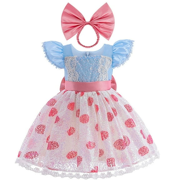 Toddler Girls Bo Peep Costume Princess Dress Halloween Birthday Party Cosplay Outfits
