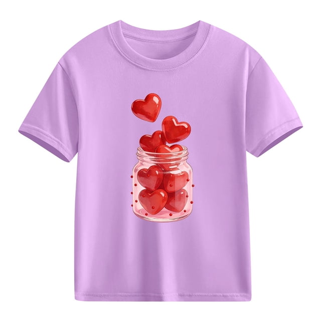 hengsof T-Shirt Graphique à Manches Courtes Imprimé pour Enfants