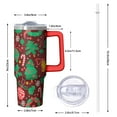 thumbnail image 2 of 30 Oz Reindeer Bells Tumbler With Handle, Xmas Coffee Travel Cup, Festive Holiday Gift, 2 of 5