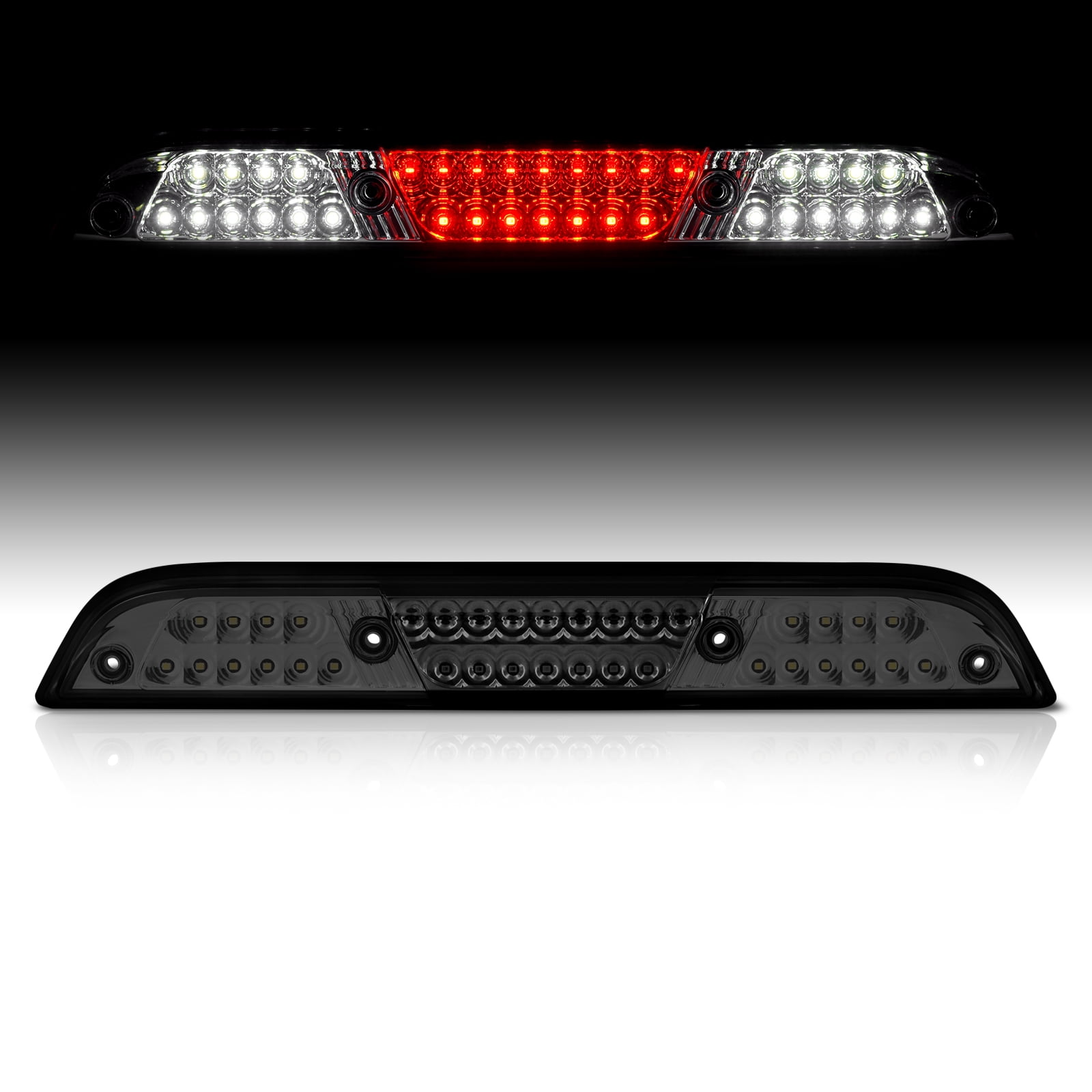 AJP Distributors Smoke LED Third 3RD Brake Light Cargo Roof Center High Mount Tail Lamp Compatible/Replacement For Ford F150 F250 F350 F450 Ranger Maverick 2015 2016 2017 2018 2019 2020 2021 2022 2023