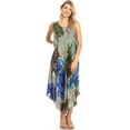 thumbnail image 5 of Sakkas Neja Women's Casual Maxi Summer Sleeveless Loose Fit Tie Dye Tank Dress - 19251-GreenBlue - One Size Regular, 5 of 5
