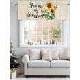thumbnail image 5 of Yellow Sunflower Curtain Valances for Windows, Butterfly Sunshine Farmhouse Beige Kitchen Valance Window Treatment, Light Filtering Block Curtains for Bathroom/Bedroom/Living Room 60'' x 18'', 5 of 9