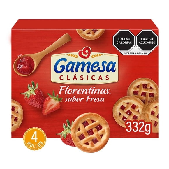 Galletas Gamesa Clásicas Florentinas sabor fresa 332 g