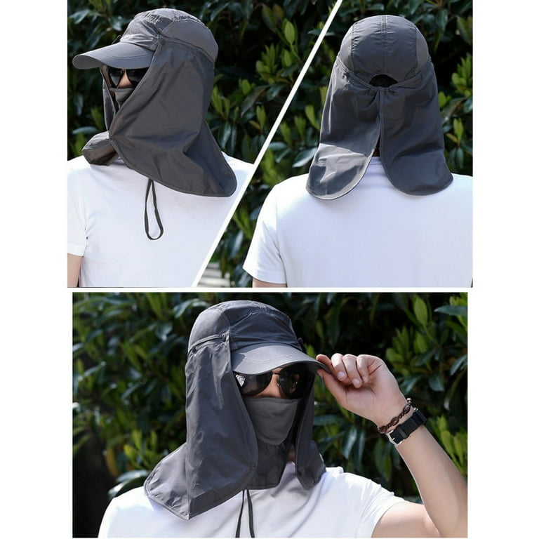 Waterproof UV Foldable Baseball Cap w/Detachable Flap Quick-Dry Sun  Protection 