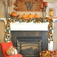 thumbnail image 7 of Fall Garland Fall Decor Fall Leaves Garland Fall Garland for Mantle Halloween Thanksgiving Christmas Artificial Leaf Garland Hanging Pumpkin Maple Leaf Garland Indoor Outdoor Home Party Fireplace, 7 of 7