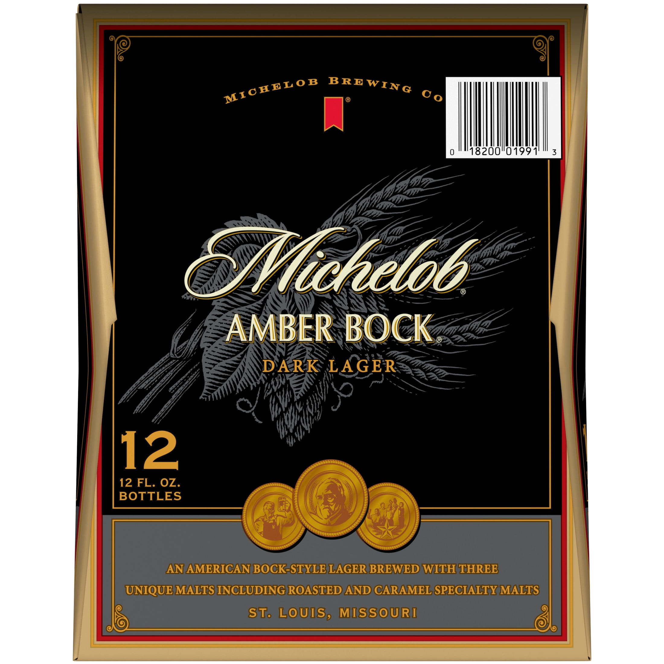 Michelob American Dark Lager Beer 12 pack 12 fl oz Glass Bottles 5.2% ABV