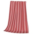 thumbnail image 3 of Bingfone Stripes Red White Print Flannel Fleece Blanket Throw Blanket For Bed,Sofa,Couch,Travel,Camping(80"X60"), 3 of 9