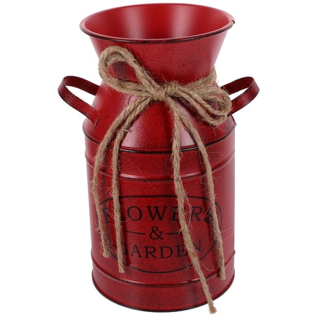 PBPBOX Metal Vase for Flowers Vintage Rustic Iron Vase Red Iron 1Pcs