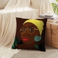 thumbnail image 4 of LALILO Throw Pillow Covers Portrait Woman Afro American Girl Cushion Cover 18" x 18", 2 Pack, 4 of 6