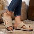 thumbnail image 2 of Womens Arch Support Slide Sandals Comfortable Breathable Slip On Round Toe Orthotic Flat Beach Slides For Daily Casual Walking Vacation Holiday, 2 of 7