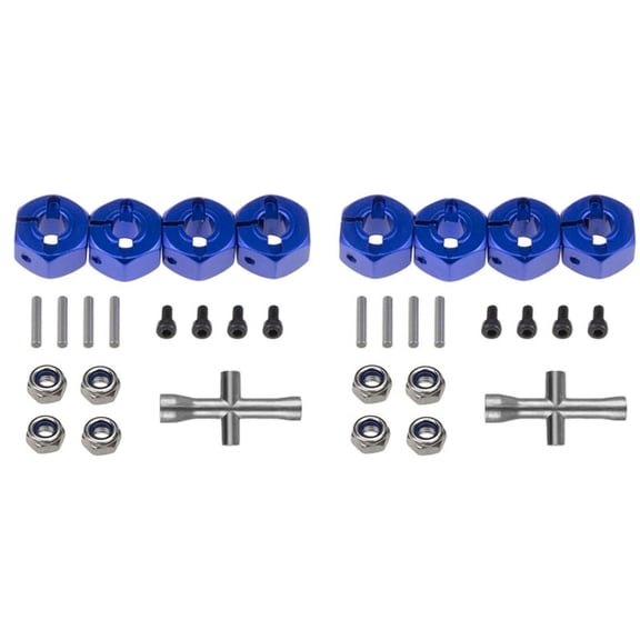 2set Metal 12mm Hex Wheel Hub Adapter Flanged Lock Nut Wrench for 1/10 Slash VXL 2WD RC Car