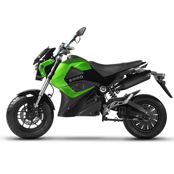Emmo Knight Turbo Ebike for Adults - Electric Motorcycle Style - 72V50Ah Lithium - 100km Range - Green - QS Super Torque Motor