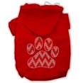 thumbnail image 1 of Candy Cane Chevron Paw Rhinestone Dog Hoodie Red M (12), 1 of 1