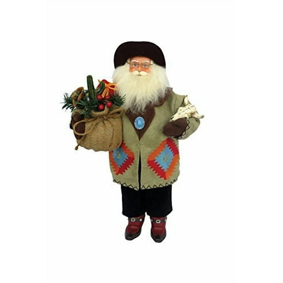 Santas Workshop 9367 18 in. Southwestern Santa Figurine, Multi Color