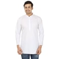 thumbnail image 1 of Kurta Courte en Coton pour Hommes Vêtements d'Inde (Blanc, TTTG), 1 of 6