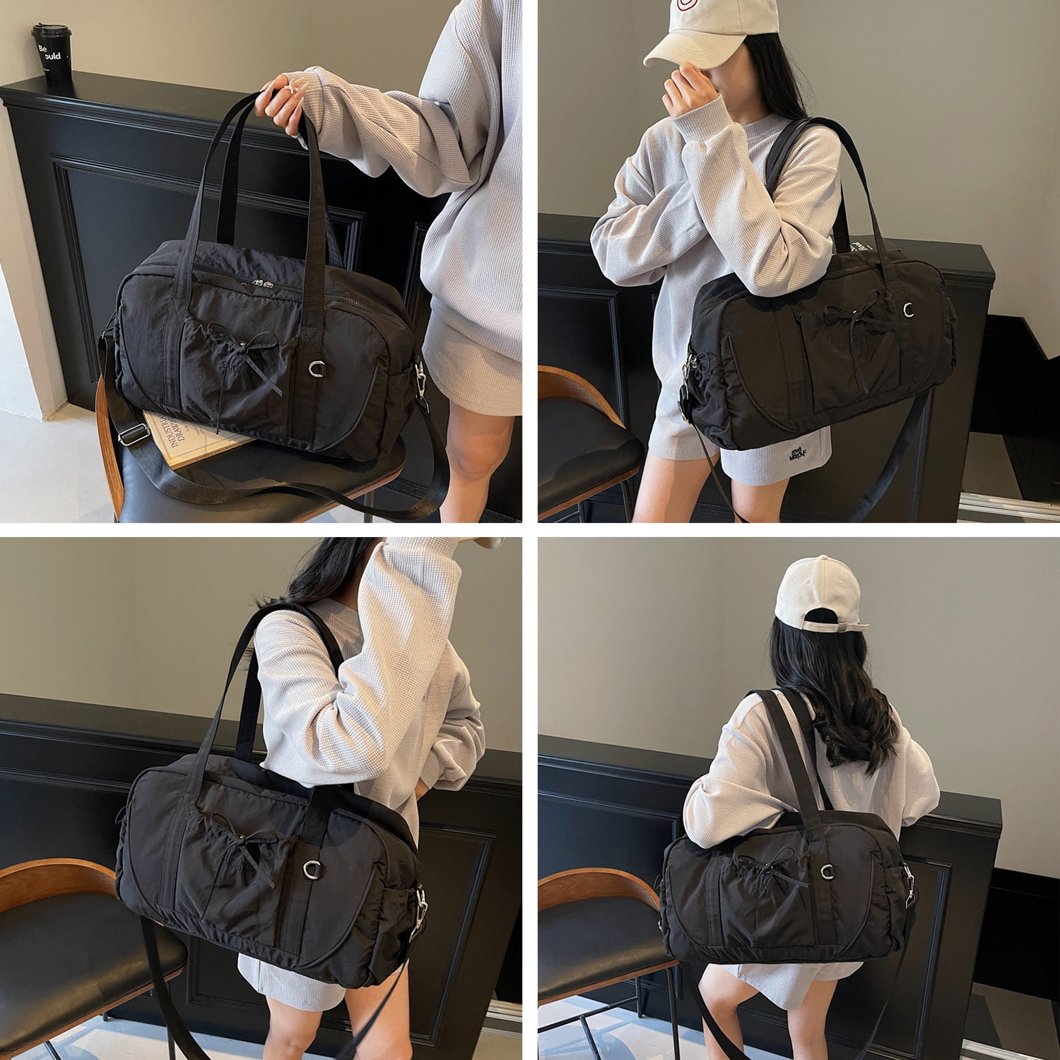 URSOFINE Gym Bag for Women and Men, Waterproof Duffle Travel Bag, Lightweight Carryon Gymbag for Airplane Travel, Trip, Gym, Yoga，Sports, Gyms and Weekend Getaway