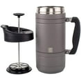 thumbnail image 3 of Basecamp Coffee Press - Double Wall Vacuum Insulated Stainless Steel - Bru-Stop Technology, No Grounds in Coffee, No Spill Lid (Storm Gray, 48 fl.oz), 3 of 4