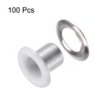 thumbnail image 3 of Unique Bargains 100 Pcs Œillets 1/6 Pouce (4mm) Trou d'Identification Métal Auto-Adhésif avec Rondelles pour Cuir Blanc, 3 of 7