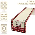 thumbnail image 3 of Christmas Table Runner Buffalo Plaid Santa Claus Snowflake Art Printed Dinner Runner for Home Party Kitchen Dining Table Decor Fabric 1 Panel W13xL108in, 3 of 6