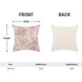 thumbnail image 5 of Spring Pink Floral Pillow Covers 18x18 Inch Set of 2, Chinoiserie Pink Flower Decorative Throw Pillowcase Vintage Floral Outdoor Cushion Cover for Sofa Couch Living Room Bed Decor, 5 of 6
