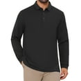 thumbnail image 1 of INSPIRE CHIC Polo Básico de Golf de Manga Larga Clásico para Hombre Color Sólido L Negro, 1 of 6