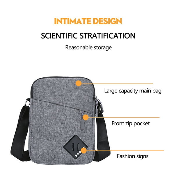 Jinveno Men Vintage Oxford Cloth Messenger Bags Patchwork Sports