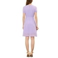 thumbnail image 2 of INSPIRE CHIC Women's Flowy Lace Insert Casual Fit and Flare Dresses Purple S, 2 of 6