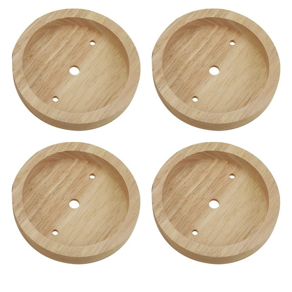 Quluxe 4-3/4 Inches Wodden Light Canopy Kit, Vintage Chandelier Ceiling Plate, Retro Pendant Light Canopy Kit for Pendant Light or Chandelier (Pack of 4)