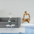 thumbnail image 2 of Estatua de bailarina, figura de bailarina, estatua de pensadora abstracta, adorno moderno de escritorio, escultura de resina con base estable, ideal c, 2 of 8