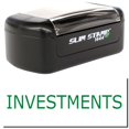 thumbnail image 1 of Slim Pre-Inked Investments Stamp, Slim 1444, Ultra Slim Design, Impression Size 1/2" by 1-3/4", Up to 25,000 Impressions - Green Ink, 1 of 10