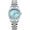 Silver&Sky Blue, variant on Women's Crystal Accented with Solid Alloy Steel Band Watch Elegant Dress Quartz Calendar Watches for Women