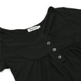 thumbnail image 2 of Qmyliery Women Summer Top, Solid Color Loose Low Chest Outfit, Short Sleeve Pleated Wild Fashion Pullover Casual Top Shirt, 2 of 3