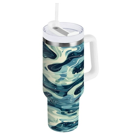 

40 Oz Car Handle Water Cup 10.8x3.85 Inch Stainless Steel Water Cup With Handle Water Cup Car Water Cup Travel Coffee Cup Green River