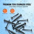 thumbnail image 4 of VEVOR 40 Pack Invisible Cable Railing kit, T316 Stainless Steel 1/8" Invisible Receiver and Swage Stud End for Cable Railing, Swage Tensioner 1/8" for Wood/Metal Post, Cable Railing Hardware, Black, 4 of 9